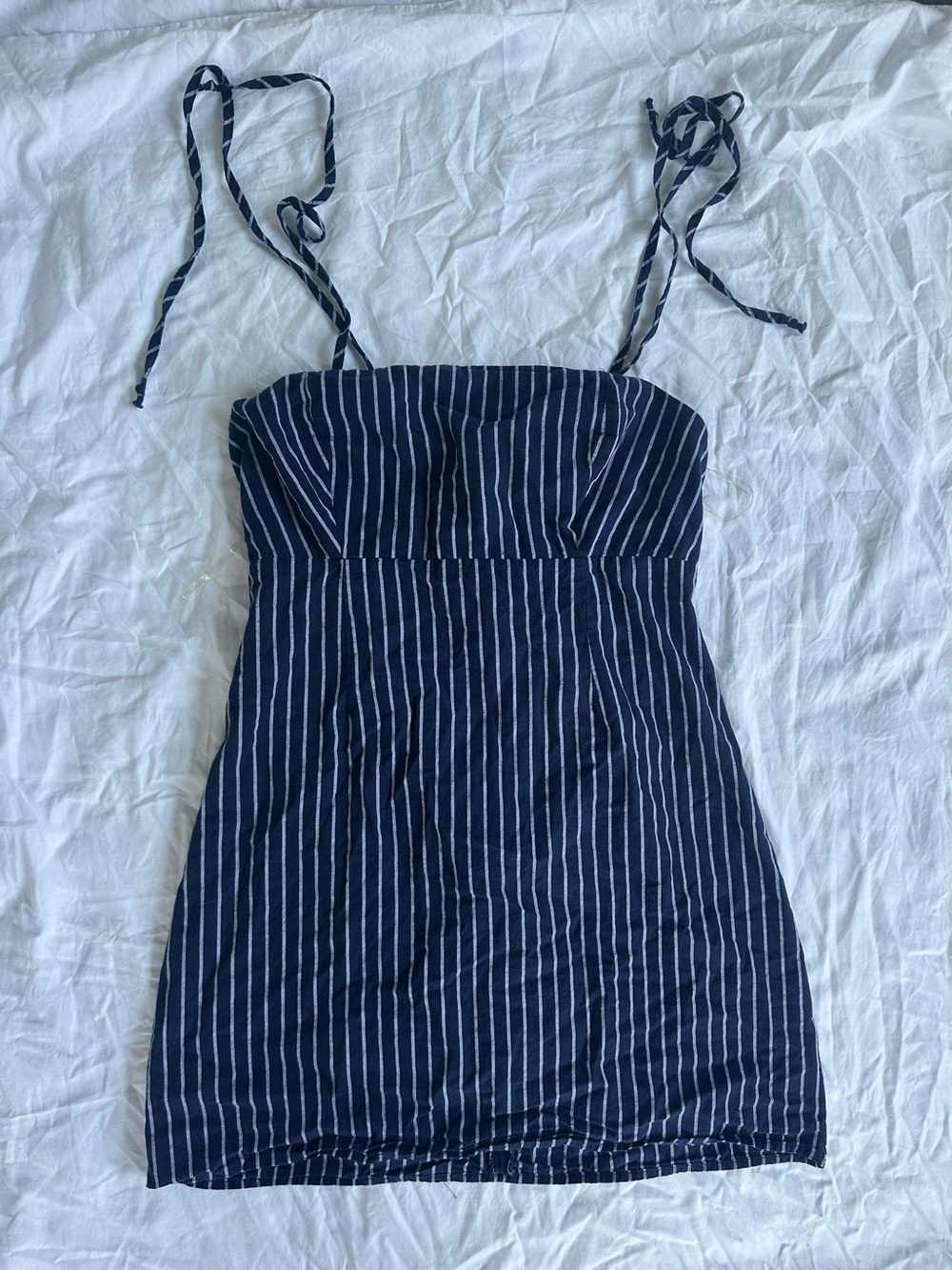 Striped Navy Tie-Shoulder Sundress